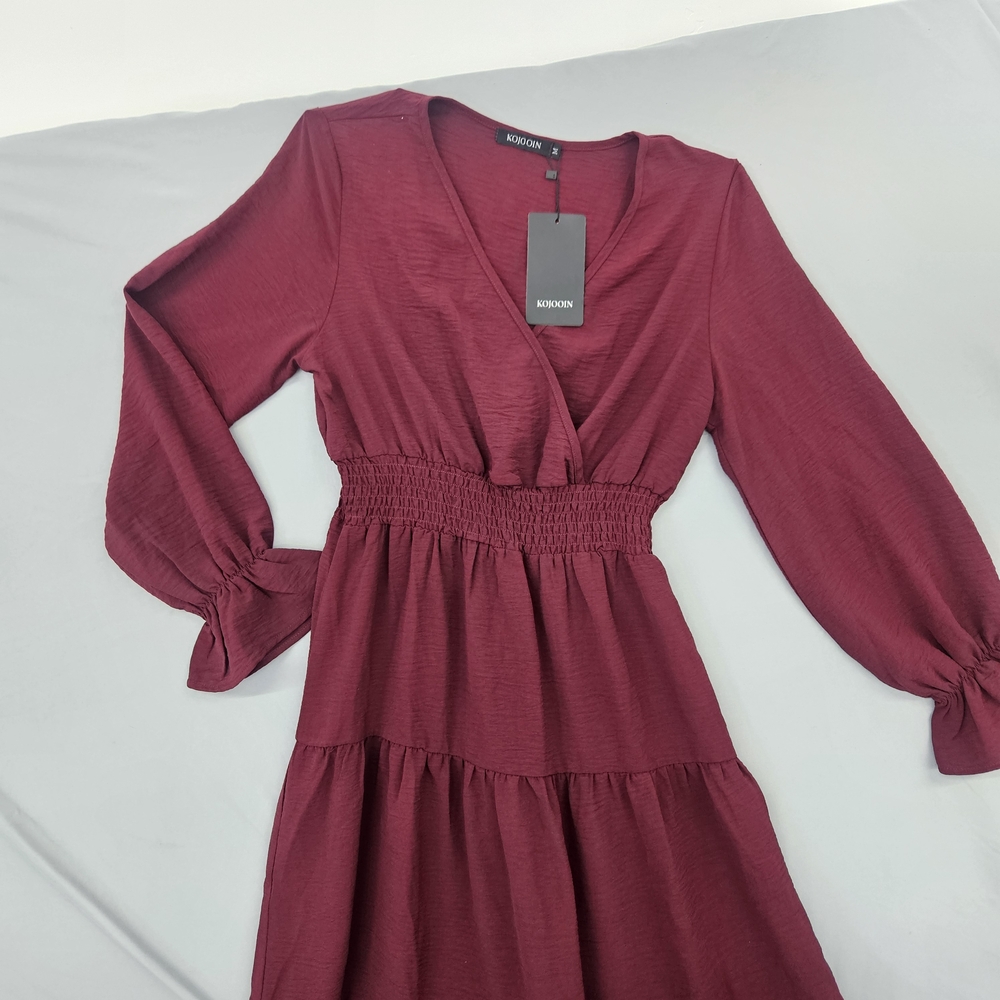 Burgundy Long Sleeve Dress by